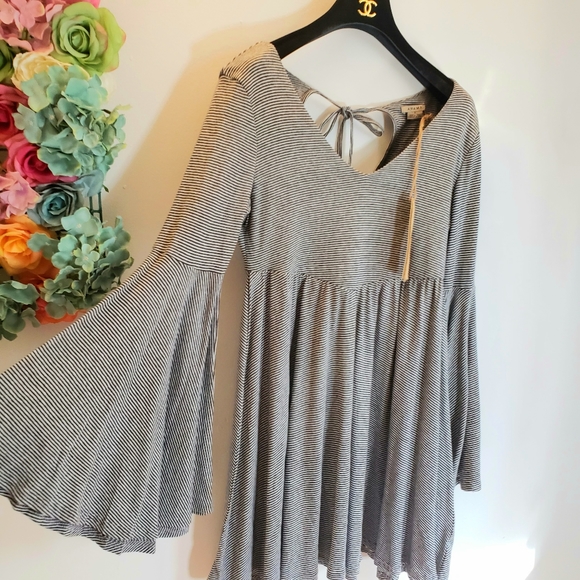 New Anthropologie x ANAMA gray 100% Cotton Swing Slip Tunic Mini Dress Swing - Picture 6 of 12